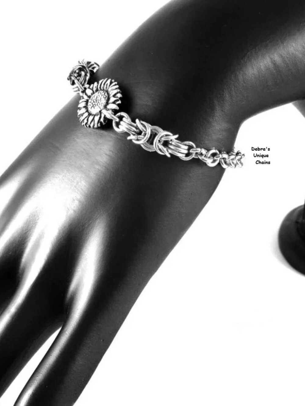 Sunflower Bracelet Chain Link Summer Garden Flowers Unique Mixed Maille Gift New